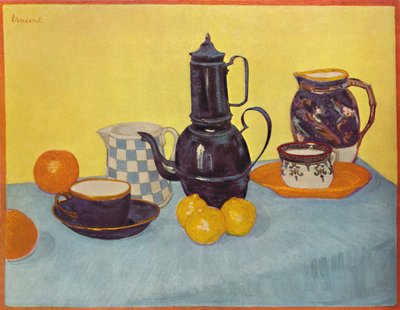コーヒーポットのある静物、1888年、1937年。 作： Vincent van Gogh