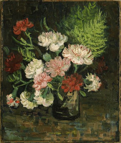 カーネーションのある静物、1886 作： Vincent van Gogh