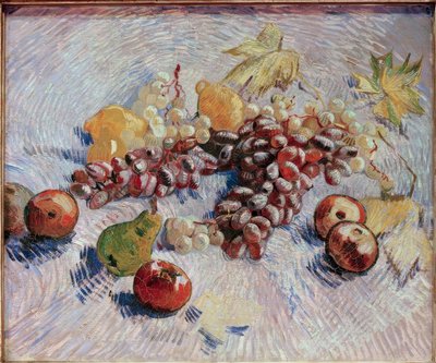 ブドウ、リンゴ、レモン、ナシのある静物 作： Vincent van Gogh