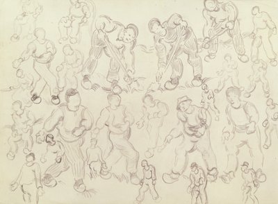 働く農民、種をまく人、掘る人に関する研究 作： Vincent van Gogh