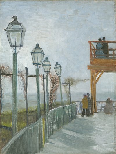 モンマルトルのムーランドブルートフィンにあるテラスと展望デッキ、1887年初頭 作： Vincent van Gogh