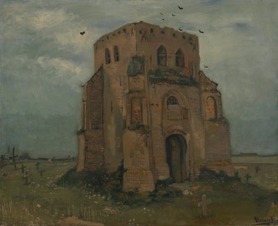 Nuenenの古い教会の塔 作： Vincent van Gogh