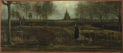 春のヌエネンの牧師館庭園 作： Vincent van Gogh