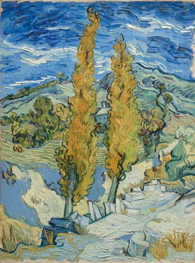 サンレミのポプラ、1889年 作： Vincent van Gogh