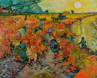 赤ぶどう畑 / アルルの赤ぶどう畑 (モンマジュール) 作： Vincent van Gogh