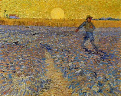 種まき、1888年頃（キャンバスに油彩） 作： Vincent van Gogh