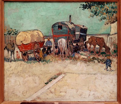 アルル近郊のボヘミアンたちの合宿所「トレイル」。フィンセント・ヴァン・ゴッホ（1853-1890）の絵画 作： Vincent van Gogh