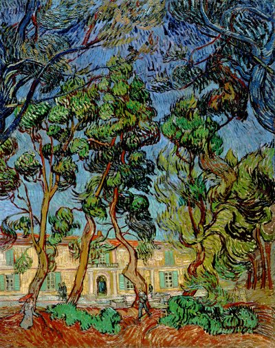 セントポール病院の庭の木々、1889年 作： Vincent van Gogh