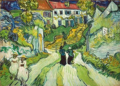 オーヴェルスの階段。 1890 作： Vincent van Gogh