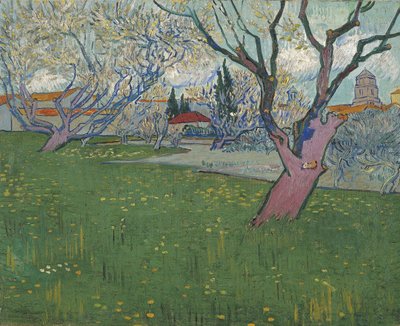 ""Vergers en fleurs, Arles"" (果樹園、アルルの眺め) Peinture de Vincent van Gogh (1853-1890) 1888 アムステルダム、ゴッホ美術館 作： Vincent van Gogh