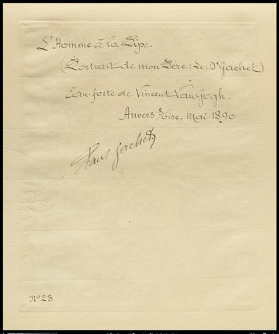 パイプを吸う男の対：ガシェ博士の肖像、1890 作： Vincent van Gogh