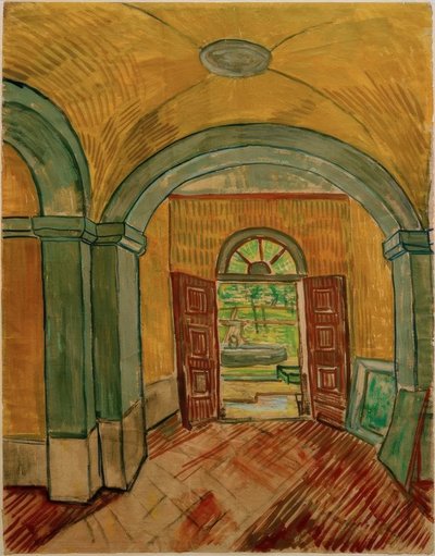 療養所の前庭 作： Vincent van Gogh