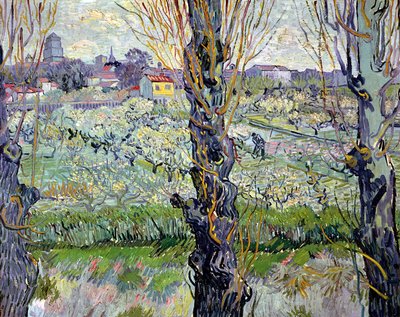 アルルの見える花咲き 作： Vincent van Gogh