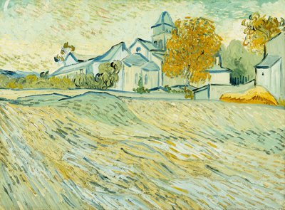 アサイラムとサンレミー礼拝堂の眺め。 1889年、サンレミーのアサイラムとチャペルの眺め 作： Vincent van Gogh