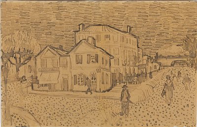 1888年にアルルで執行された、弟テオへの手紙からのアルルのヴィンセントの家 作： Vincent van Gogh