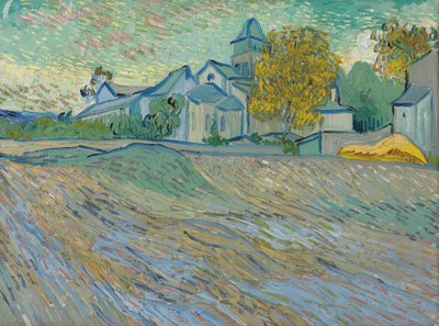 1889年、サンレミーの亡命と礼拝堂の眺め 作： Vincent van Gogh