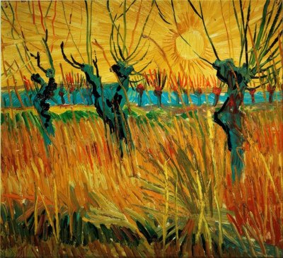 日没時の柳 作： Vincent van Gogh