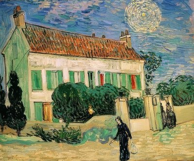 夜のホワイトハウス。 1890年6月 作： Vincent van Gogh
