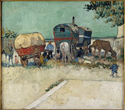 馬車のあるジプシーキャンプ 作： Vincent van Gogh