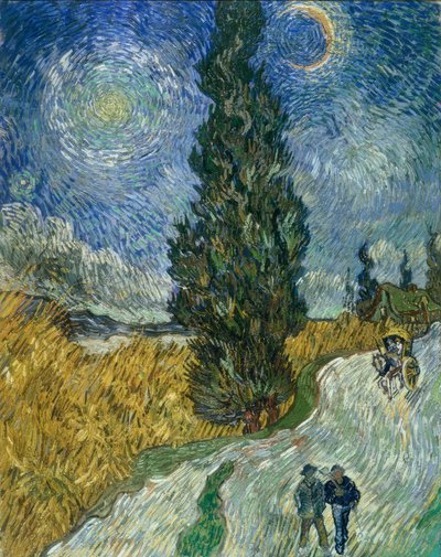 星空の下のサイプレスパス 作： Vincent van Gogh