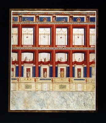 アンティーク・ローマン・フレスコ画、1775年頃（水彩、ガッシュ、紙） 作： Vincenzo Brenna