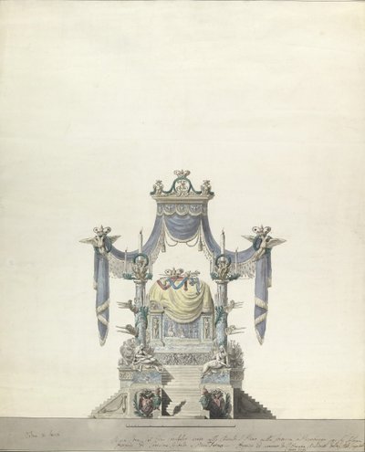 ロシア戦線立面図の女帝エカテリーナ大帝のためのカタファルク、1796 年。 作： Vincenzo Brenna