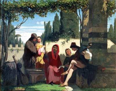 14世紀のフィレンツェの吟遊詩人、1860 作： Vincenzo Cabianca