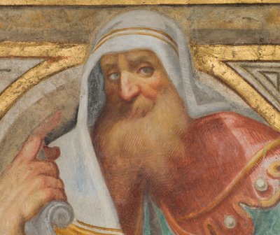 中央身廊、北側第4スパンのプルーム、ヴィンチェンツォ・カンピ 1573年、預言者のいる胸像、詳細 作： Vincenzo Campi