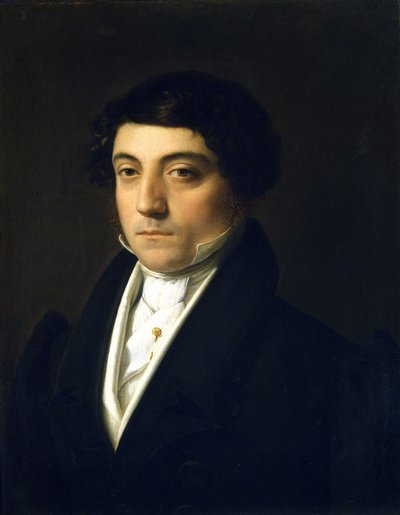 ジョアッキーノ・ロッシーニ（1792-1868）の若い頃の肖像 - ヴィンチェンツォ・カムチーニ（1771-1844）作、1830年頃。油彩・キャンバス薄暗い 46; 5 x 37 cm。ミラノのスカラ座博物館（Musee du theatre de la Scala）。 作： Vincenzo Camuccini