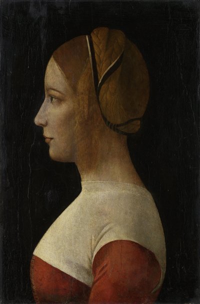 若い女性の肖像、c。 1490。 作： Vincenzo Foppa