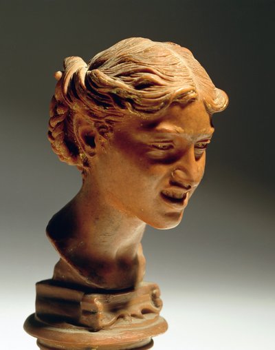 ヴィンチェンツォ・ジェミート（1852-1929）作「カプリ島の女性の頭部」、赤鑞 作： Vincenzo Gemito