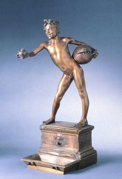 ヴィンチェンツォ・ジェミート（1852-1929）作「水運び」、ブロンズ、25cm 作： Vincenzo Gemito