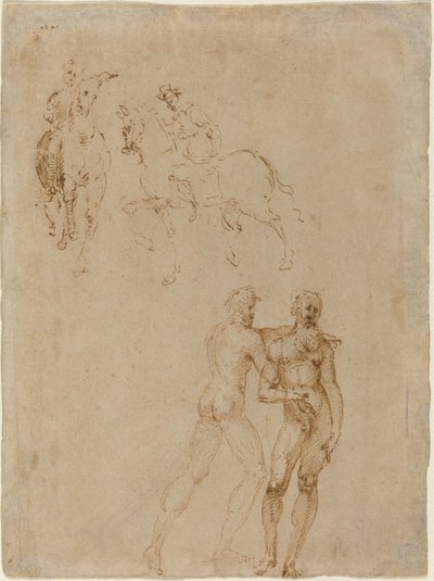 2 人の騎手と 2 人の男性のヌード 作： Vincenzo Tamagni