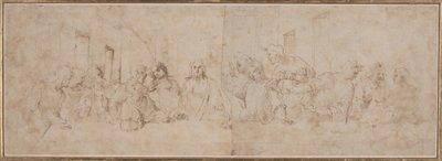 a) 最後の晩餐 b) プッティ 1515年頃（ペン・インク画） 作： Vincenzo Tamagni