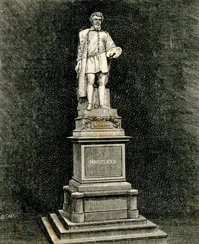アントニオ・アッレグリ・ダ・コレッジョの記念碑、ヴィンチェンツォ・ヴェラ（1820-1891）作、コレッジョ、エミリア・ロマーニャ、イタリア 作： Vincenzo Vela