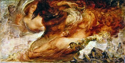 Hercules and Hydra, the Second Labour (キャンバスに油彩) 作： Violet Brunton