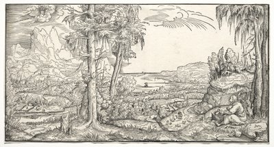 パトモス島の聖ヨハネ、c。 1545-55。 作： Virgilius Solis