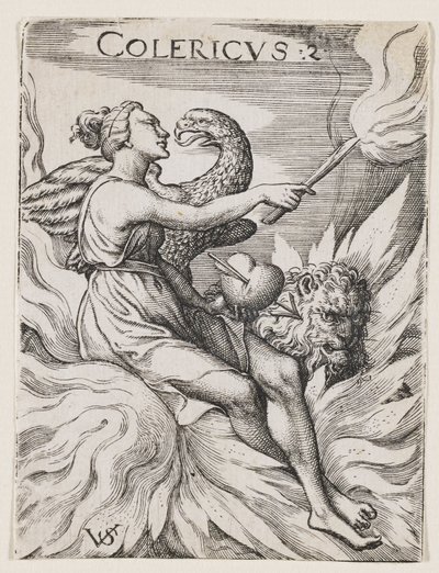 Koleerinen temperamentti, n. 1530-62 (kaiverrus) 作： Virgilius the elder Solis