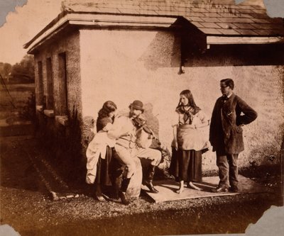 1859-61年頃、子供たちはバイオリンを弾く男の声を聞く 作： Viscountess Hawarden