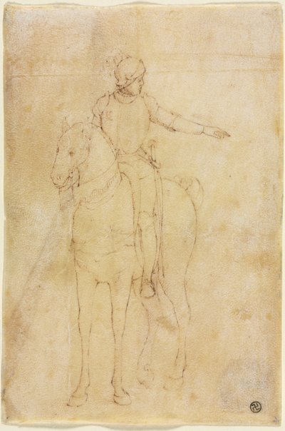 馬に乗った装甲図、c。 1450。 作： Vittore Carpaccio