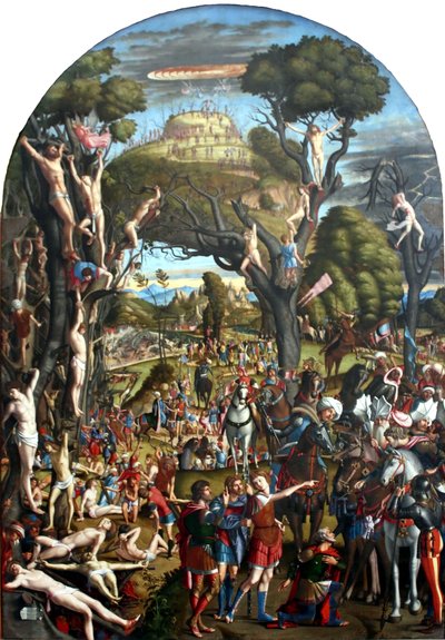 アララト山の1万人の殉教者のはりつけと神格化。 作： Vittore Carpaccio
