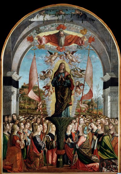 聖ウルスラの人生のサイクル。聖ウルスラの神格化（最終回）。(パネルに油彩 作： Vittore Carpaccio