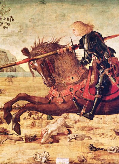 ドラゴンを殺す聖ジョージの詳細、1502-07年 作： Vittore Carpaccio