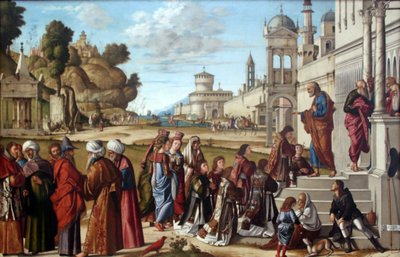 ドイツ語：Die Weihe des Heiligen Stephanus zum Diakon 聖ステファノスの助祭奉献式 作： ヴィットーレカルパッチョ