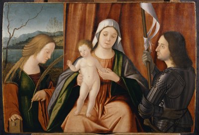 マドンナとチャイルドオブアレクサンドリアの聖人キャサリンとジョージまたはリベラール 作： Vittore Carpaccio