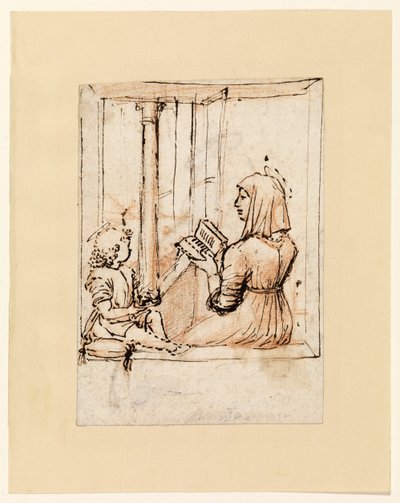 聖母マリアが幼児のキリストに朗読 作： Vittore Carpaccio