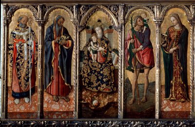 マドンナとチャイルドオブセインツポリプティック、5つのパネル、c1480 作： Vittore Crivelli