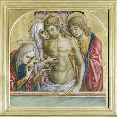 ピエタ、リッチ家礼拝堂 (キャンバスに油彩) 作： Vittore Crivelli
