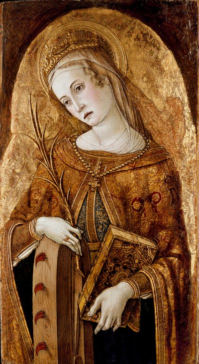 アレクサンドリアの聖カタリナ、1490 年代初頭 作： Vittore Crivelli