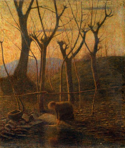 The warm stream or The washerwoman 作： Vittore Grubicy de Dragon